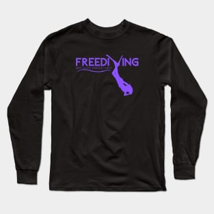 Freediving - Breathless Wonders Await | Freediving | Freediver | Ocean lover | Diver | Apnea Long Sleeve T-Shirt